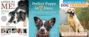 Best dog books for new owners - collage of three book covers